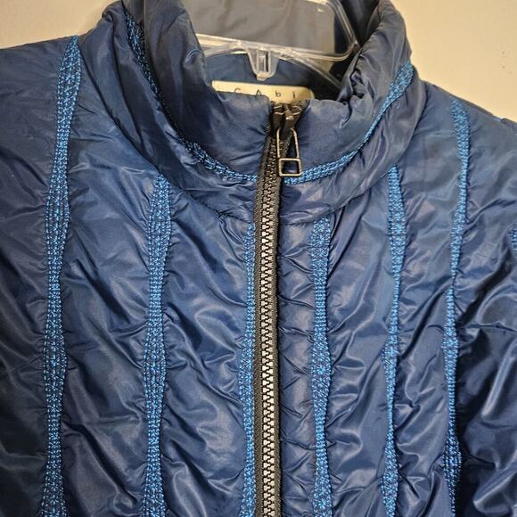 Cabi Womens Blue Full Zip Nylon Lined Winter Quilted Poseidon Puffer Jacket S - Picture 4 of 10